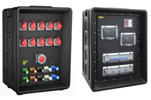 PHLTD large portable stage lighting distribution box can be customized with ten IP44 industrial plugs and one IP63 plug, and ten rhino plugs with independent switches