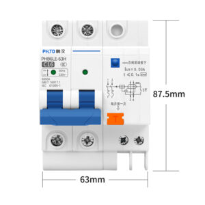 PHLTD track type miniature circuit breaker 110V-120V available, 2P16A size63x87.5mm