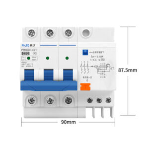 PHLTD track type miniature circuit breaker 110V-120V available, 3P32A size90x87.5mm