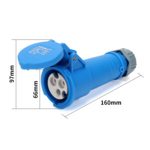 Industrial connector IP44 socket waterproof male and female aviation industrial connector 3-core 32A size 97x160mm