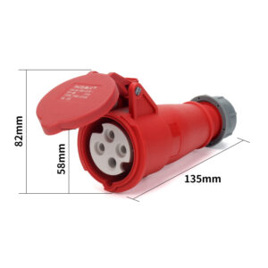 Industrial connector IP44 socket waterproof male and female aviation industrial connector 4-core 16A size 82x135mm