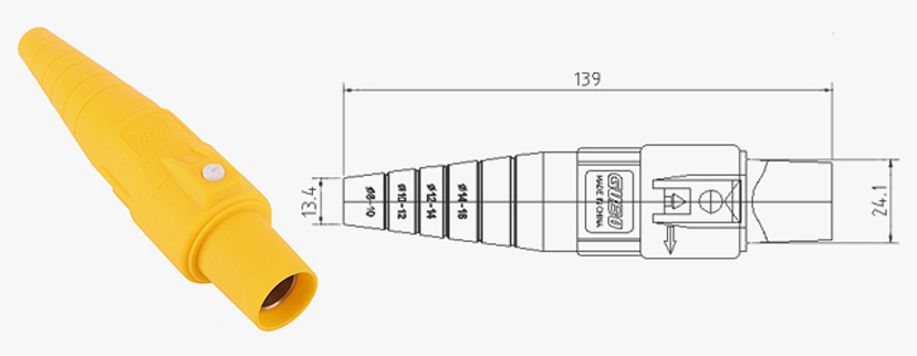 PHLTD 200A high-power single-core female Rhino connector for stage lighting and audio