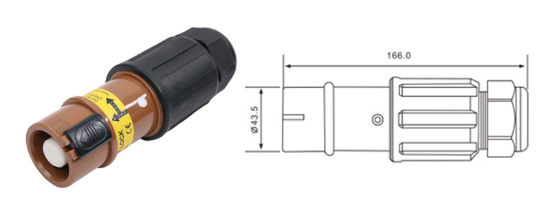PHLTD European Standard 150-400A 380V Single-Core Rhino Plug – Dimension Diagram