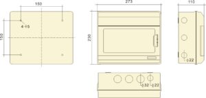 PHLTD IP66 outdoor rainproof PC flame retardant surface mounted distribution box air switch protection box PC-12 circuit size diagram