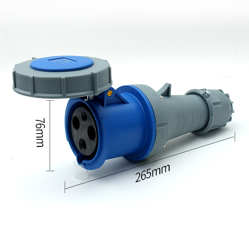 PHLTD high current IP67 waterproof industrial plug and socket connector 3-core 125A male and female aviation connector size 76x265mm