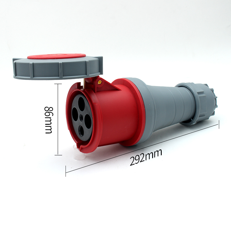 PHLTD high current IP67 waterproof industrial plug and socket connector 4-core 125A male and female aviation connector size 86x292mm