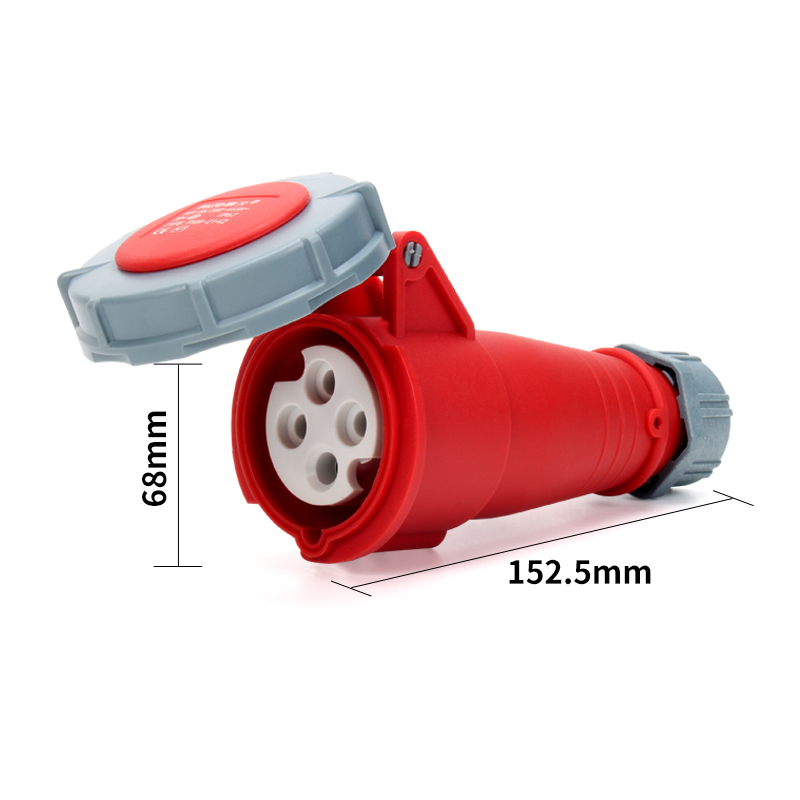 PHLTD high current IP67 waterproof industrial plug and socket connector 4-core 16A male and female aviation connector size 68x152.5mm