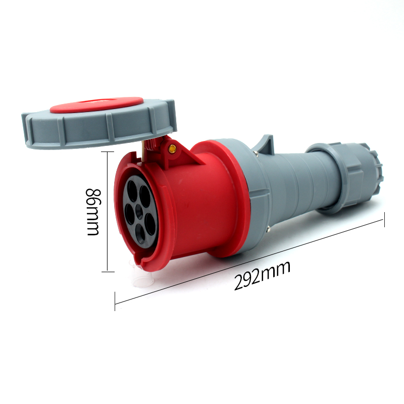 PHLTD high current IP67 waterproof industrial plug and socket connector 5-core 125A male and female aviation connector size 86x292mm