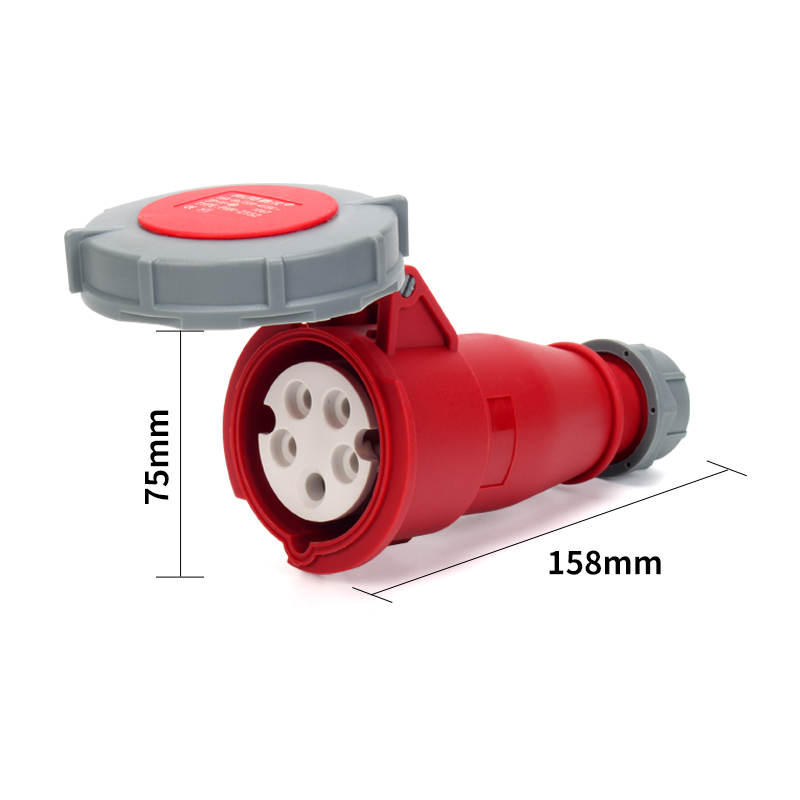 PHLTD high current IP67 waterproof industrial plug and socket connector 5-core 16A male and female aviation connector size 75x158mm