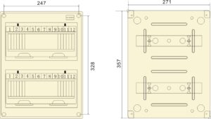 PHLTD waterproof distribution box switch box leakage protection surface mounted plastic HT-24 circuit air switch box size 268x110x350