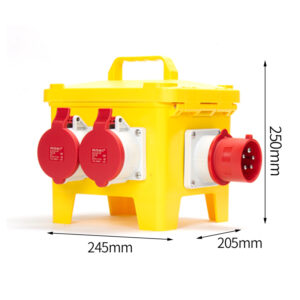 PHLTD portable industrial box with 5P32A concealed plug, 220V national standard 5-hole 10A industrial socket, and 5P32A with air switch and leakage protection.