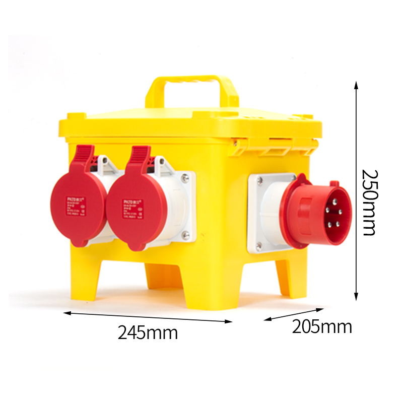 PHLTD portable industrial box 5P32A concealed plug 220V national standard 5-hole 10A industrial socket and 5P32A with air switch and leakage protection