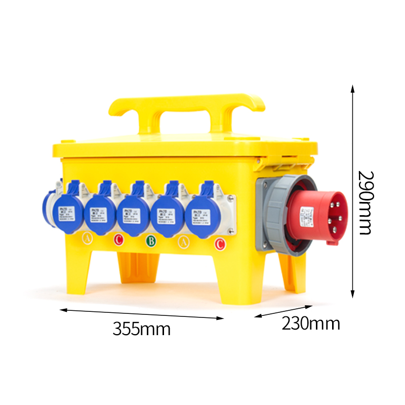 PHLTD portable industrial box 5P63A concealed plug 3P16A industrial socket with main circuit leakage and opening circuit breaker