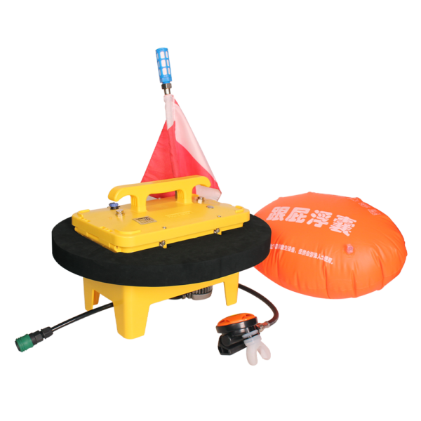 Image of PHLTD brand diving respirator equipped with a breathing apparatus and float