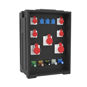 4PHLTD's portable stage lighting box offers customization with 3 national sockets, 7 industrial plugs (16A32A63A), and 10 Rhino plugs