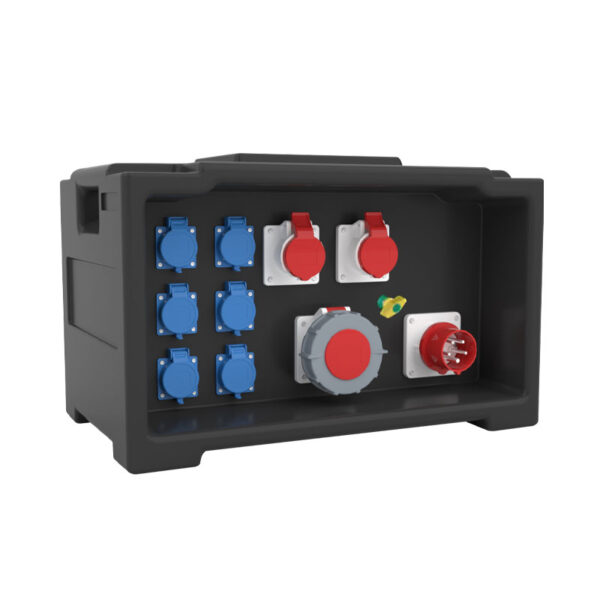 5PHLTD stage lighting and sound equipment stage lighting distribution box equipped with six European standard sockets, three industrial sockets, and one 5-pin industrial plug