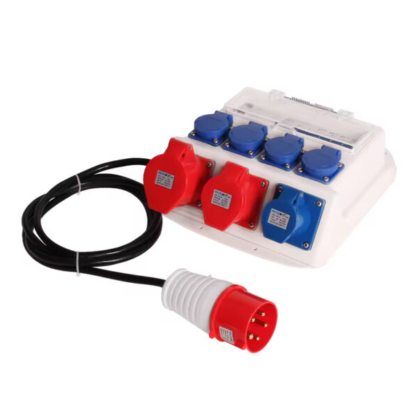 PHLTD industrial waterproof three-phase portable distribution box meets European standards, with four national standard sockets and industrial waterproof plugs